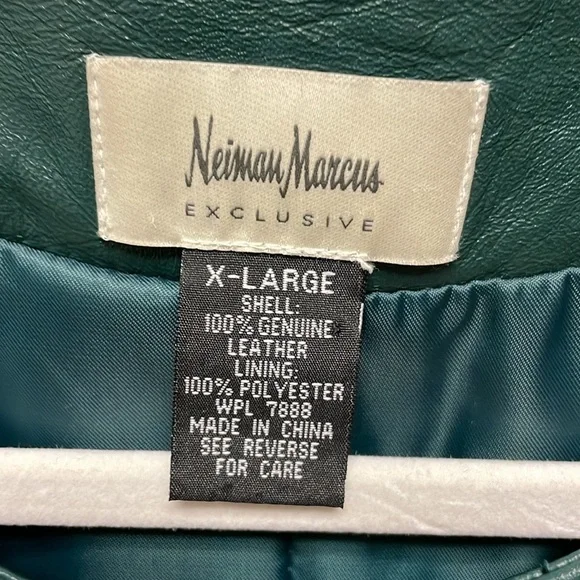 Neimann Marcus Basic Women’s Long Leather Coat, Pine Green Size XL - Picture 4 of 15